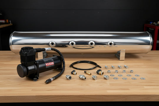 Polished Air Tank + Viair 444c Chrome Compressor Kit