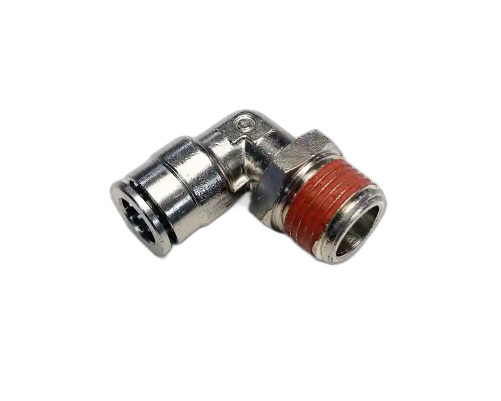 Elbow Male - 3/8" MNPT x 3/8" PTC w/ sealant - DOT - Nickel finish